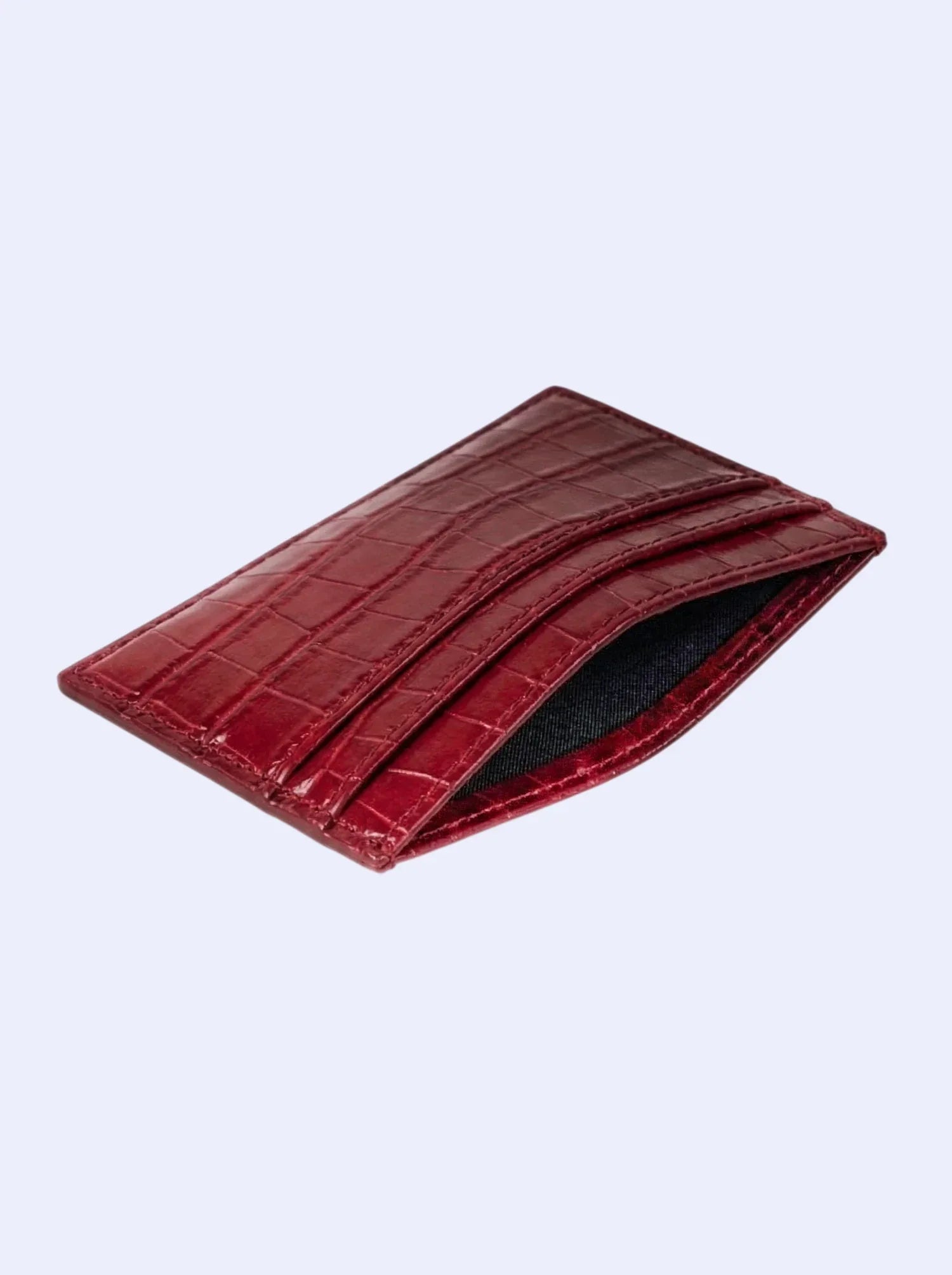 Burgundy Red Croc Cardholder