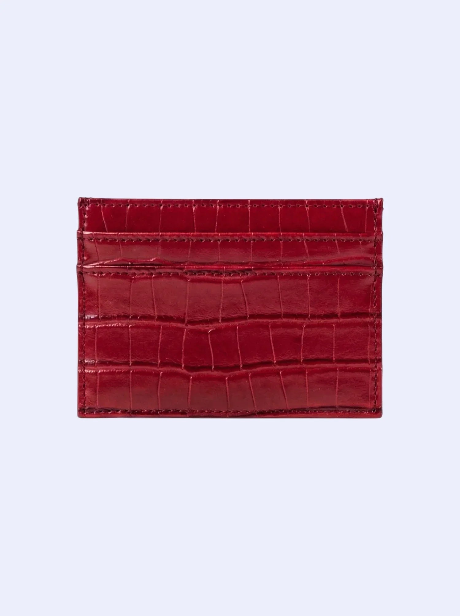 Burgundy Red Croc Cardholder