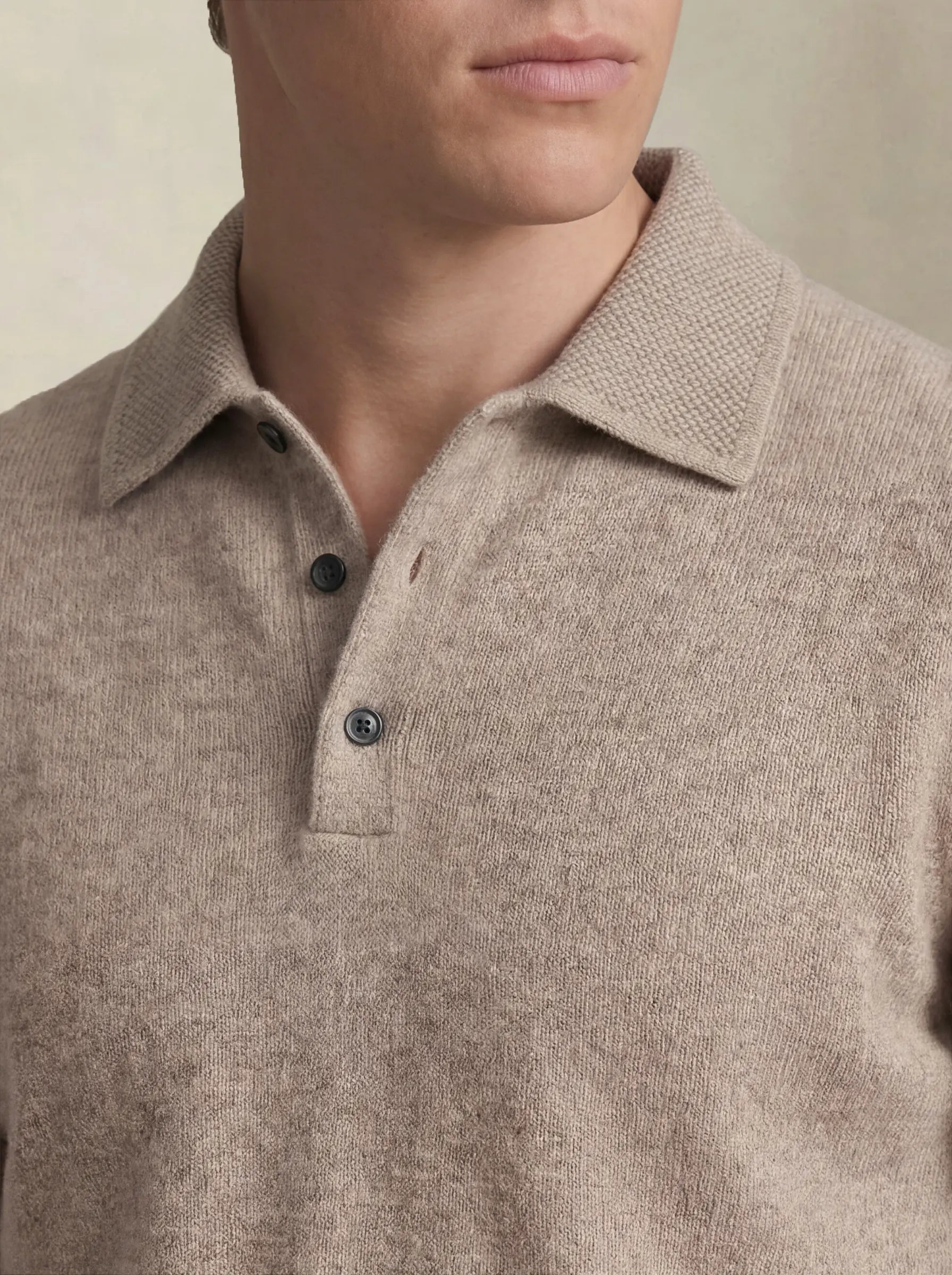 Cashmere Polo Beige