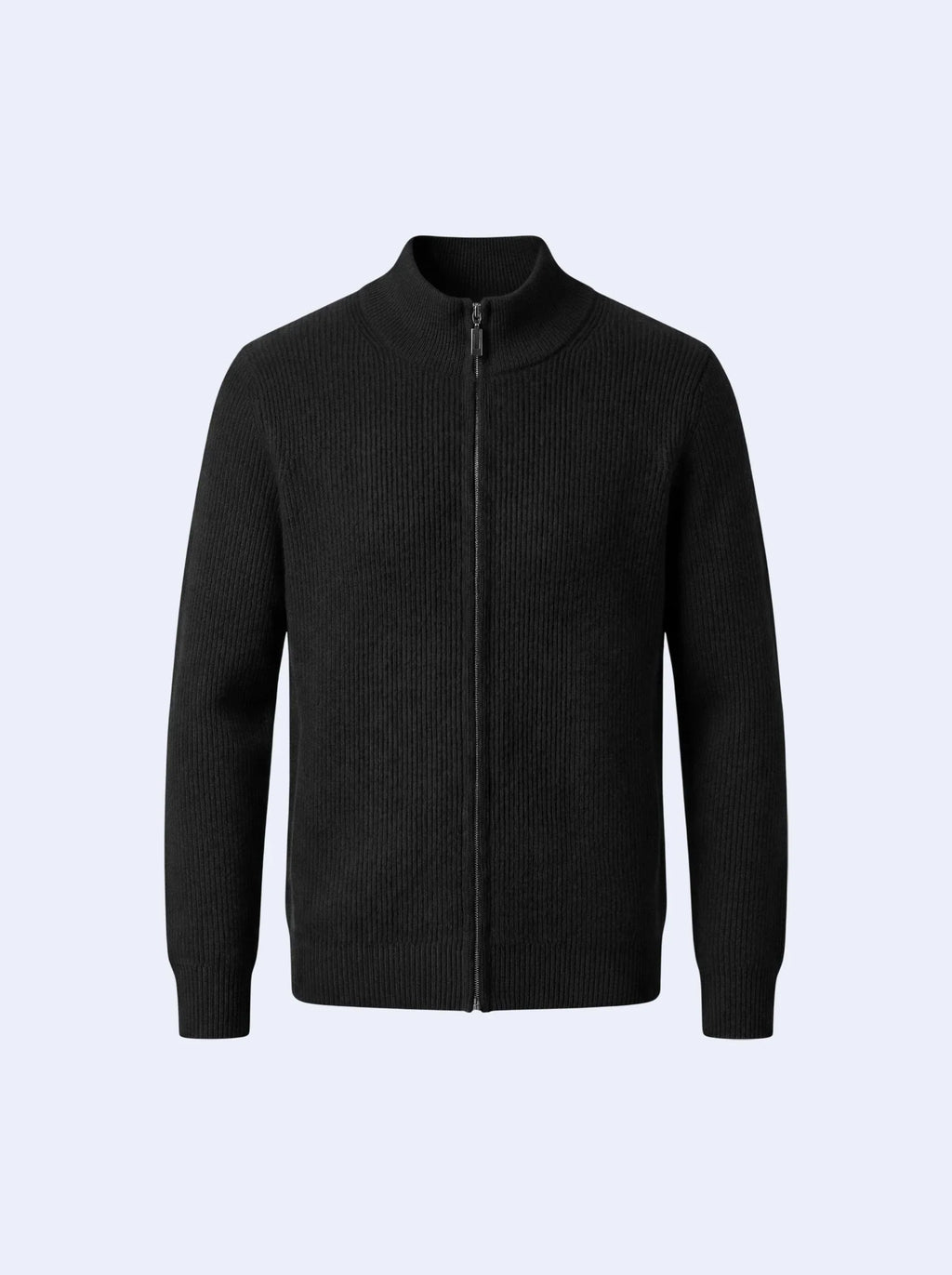 Cashmere Zip-Up Cardigan Black