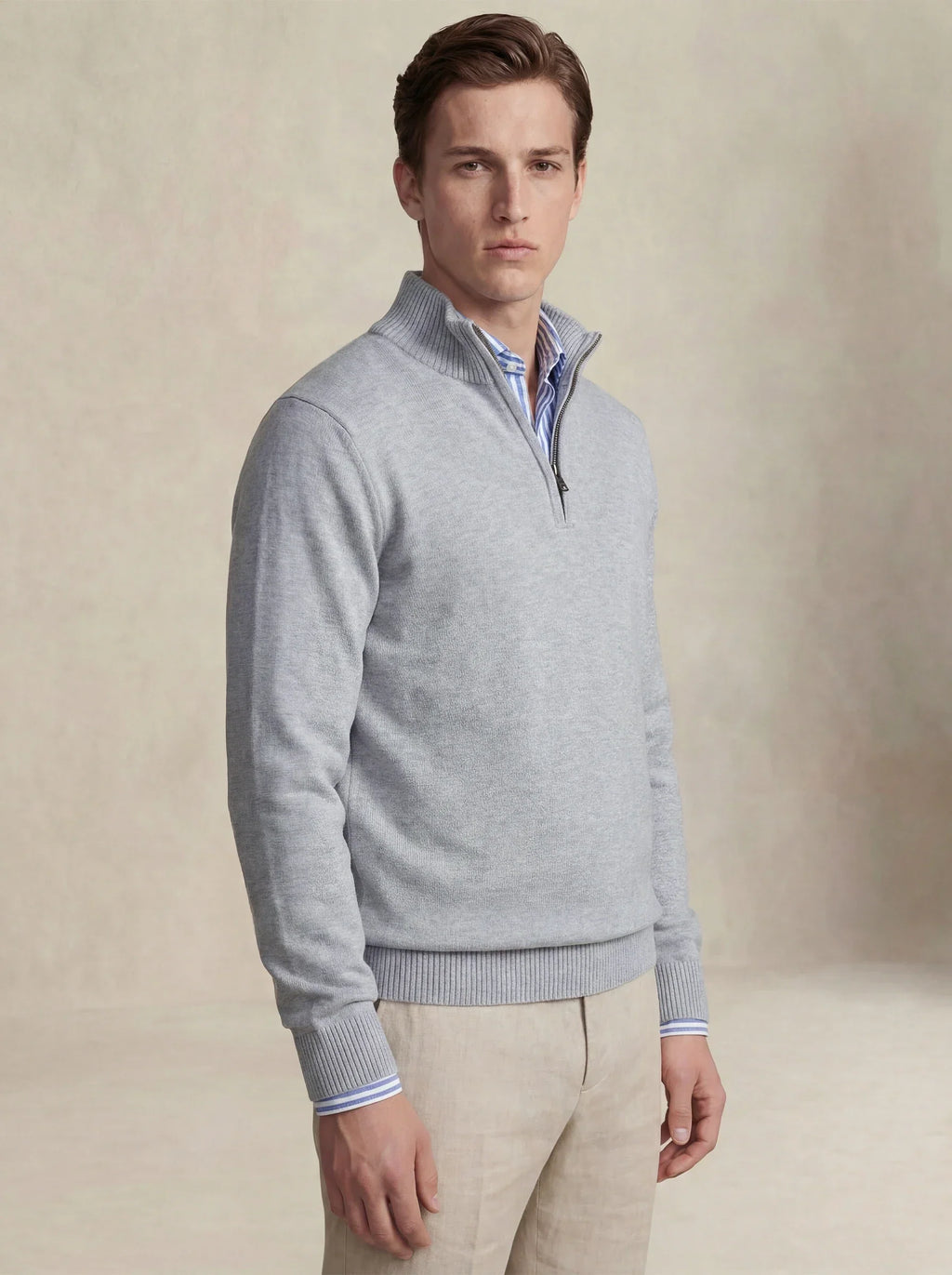 Classic Half-Zip Light Grey