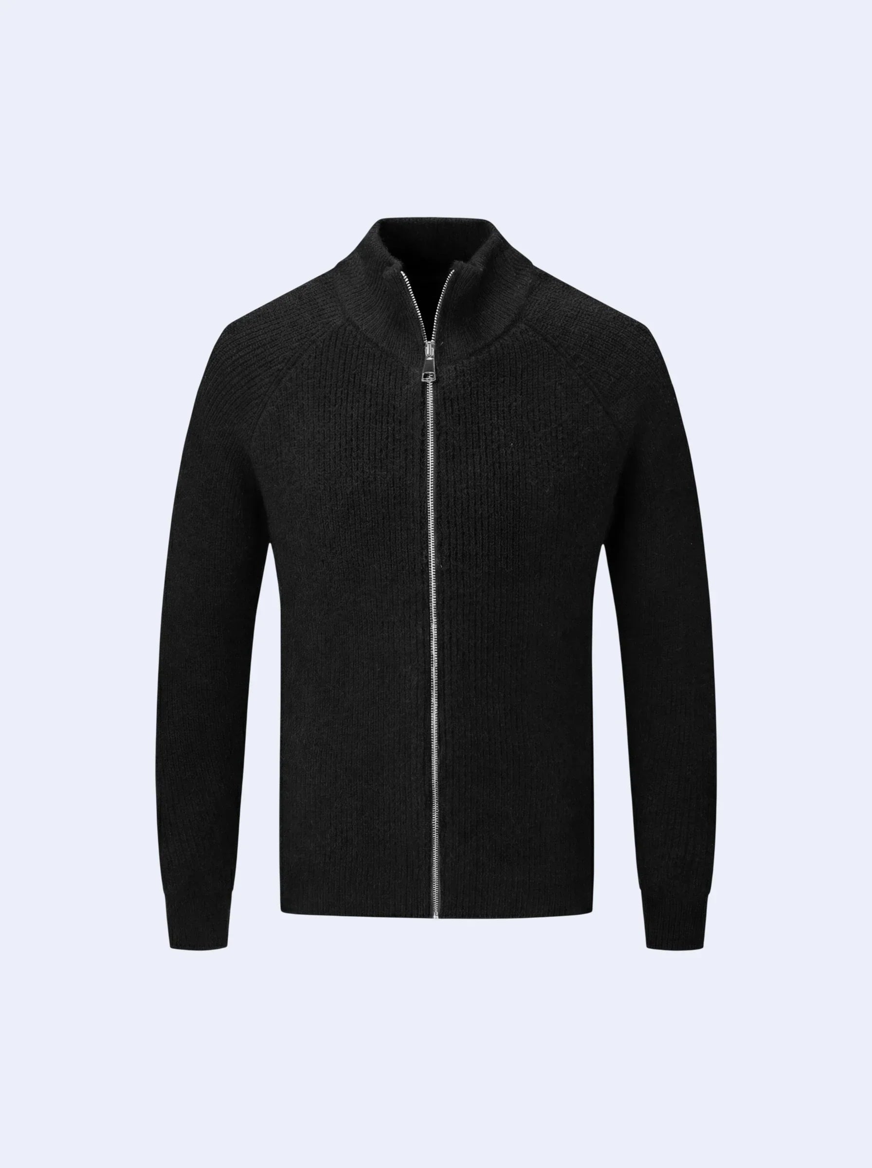 Zip-Up Cardigan Black