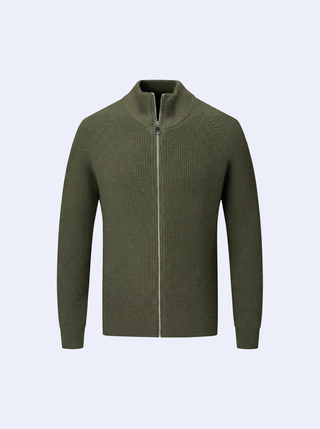 Zip-Up Cardigan Moss