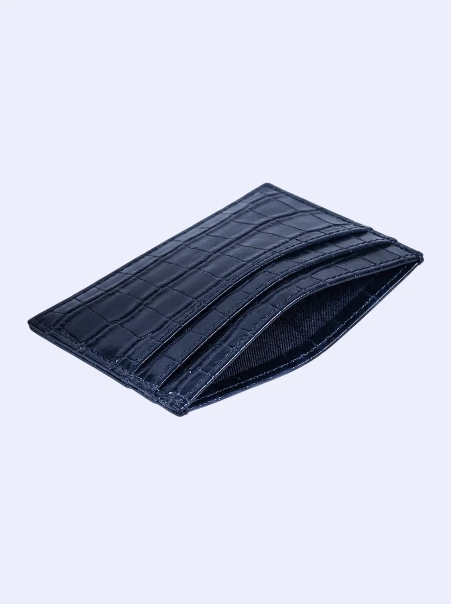 Navy Croc Cardholder